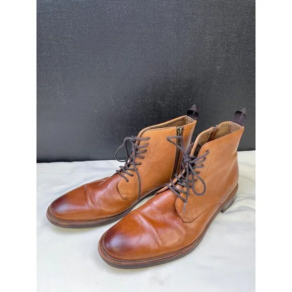 Aldo Mens Brown Leather Ankle Boots Shoes Zip up SIde Size 10 SKU 6360 Aldo Aldo Mens Brown Leather Ankle Boots Shoes Zip up SIde  main image 4